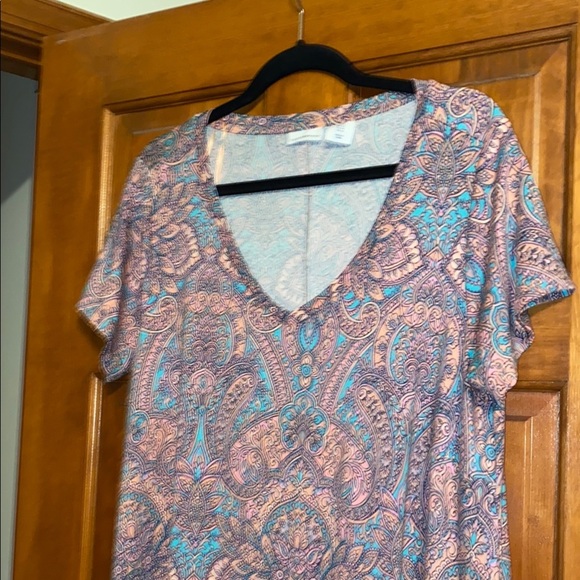 Lucky Brand Pink A-line Midi Dress with Flutter Sleeves size 1X - Picture 7 of 11